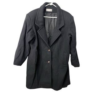 Bryant Park Womens Size 14 Long Wool Blend Jacket Peat Coat Duster Single Breast